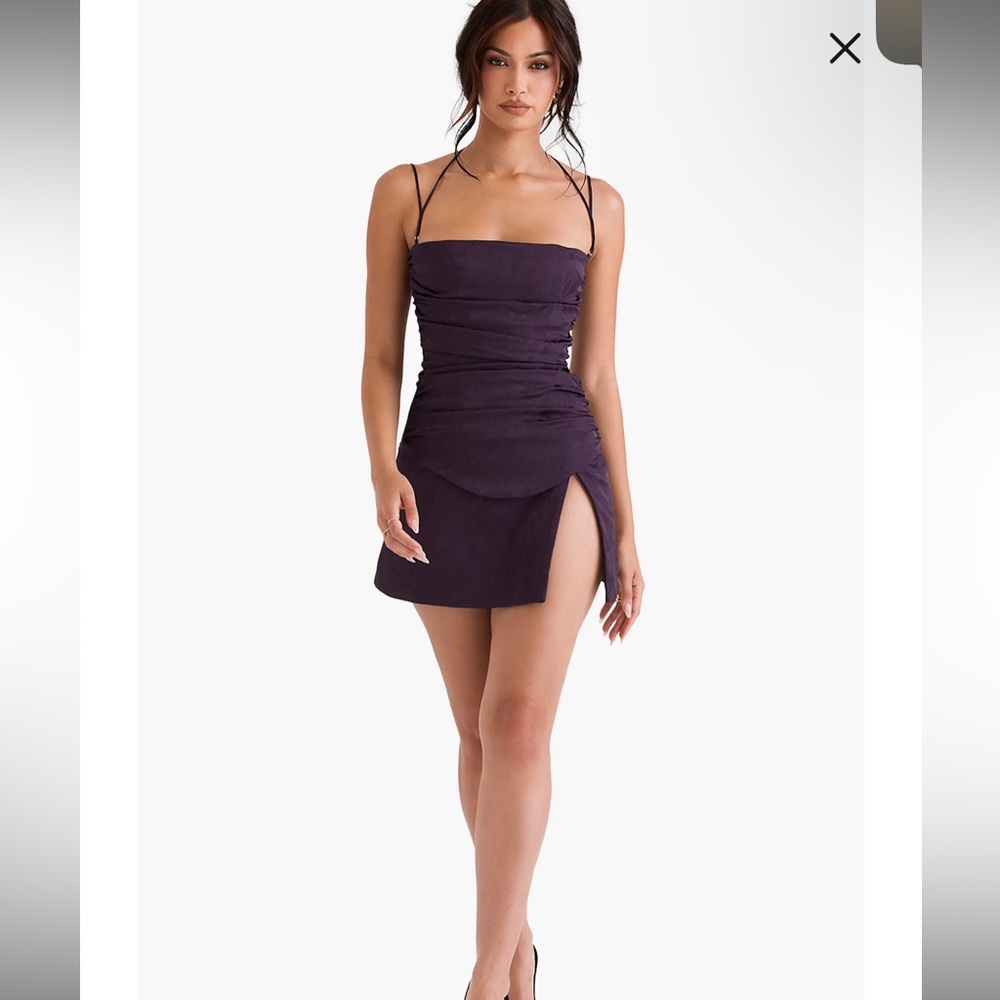 House of CB Melia Floral Jacquard Stretch Satin Minidress